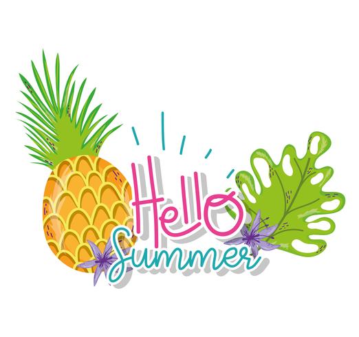 Hello summer cartoons vector
