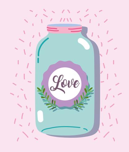 jar mason style with rustic preserve vector