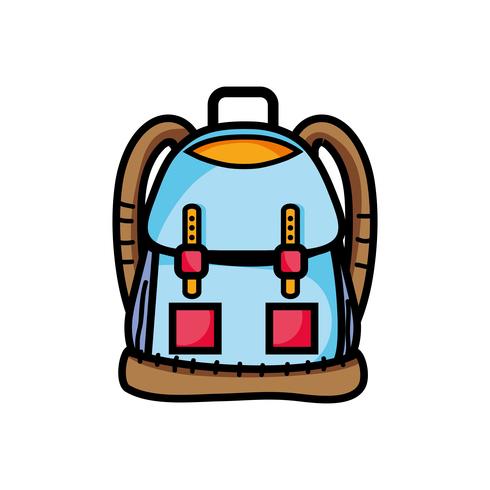Objeto mochila con diseño de bolsillos y cierres. vector