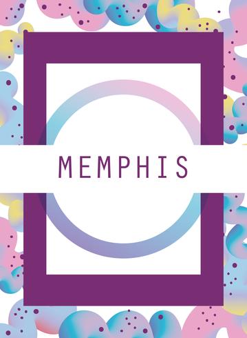 Memphis template and background vector