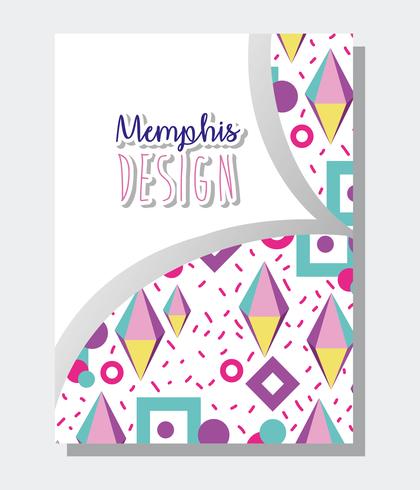 Memphis template and background vector