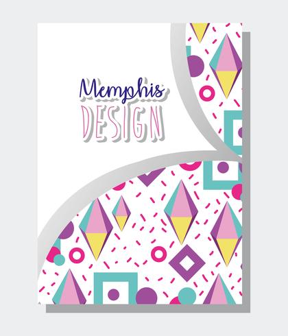 Plantilla y fondo de Memphis vector