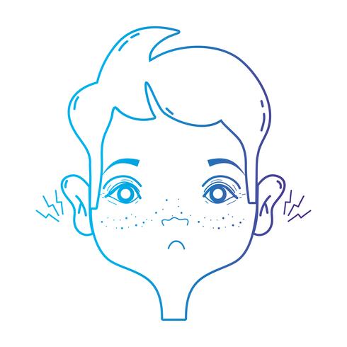 line man with otitis earache illness infection vector