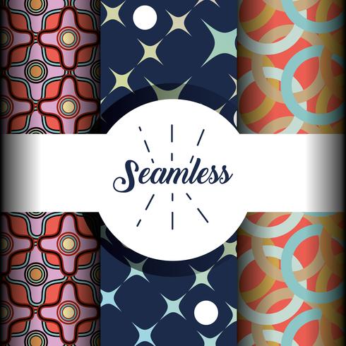 set abstract seamless pattern background design vector