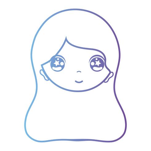 línea de cabeza de mujer avatar con diseño de peinado vector