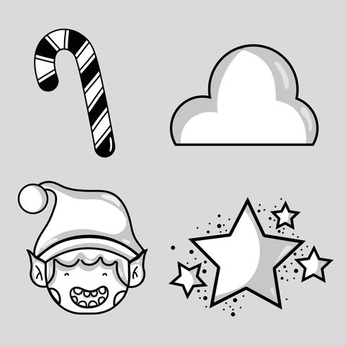 set merry chrstmas decoration design vector