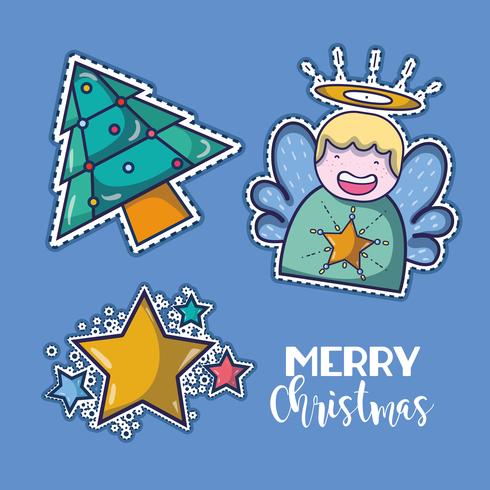 set merry chrstmas decoration design vector