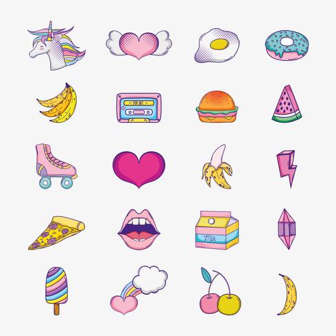 Pop art cartoons collection vector