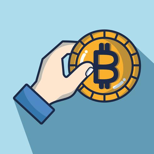 tecnología de seguridad de dinero digital de bitcoin vector