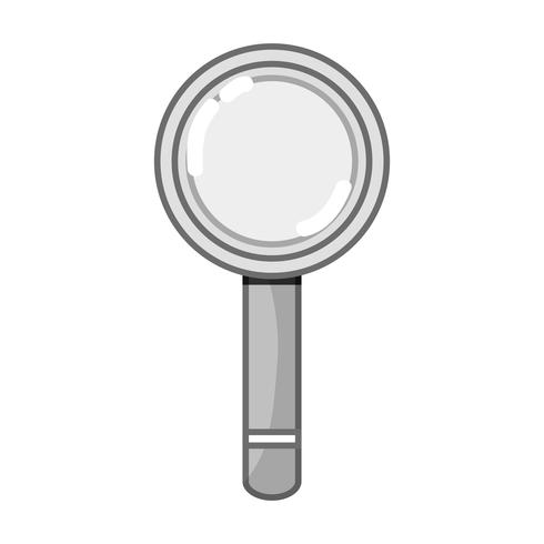 grayscale magnifying glass tool object design vector