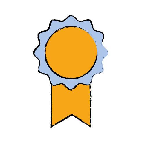 Símbolo de la medalla escolar para estudiante inteligente. vector