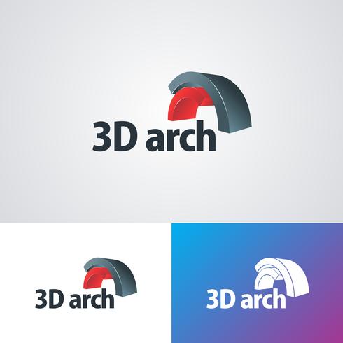 Plantilla de diseño de logotipo de arco 3D corporativo vector