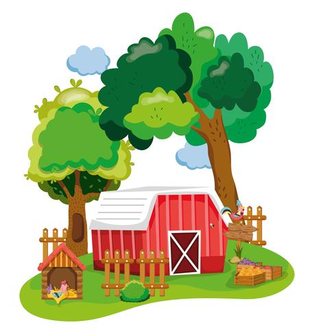 Beautiful farm cartoon vector