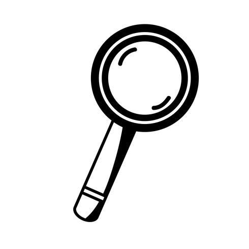 contour magnifying glass tool object design vector