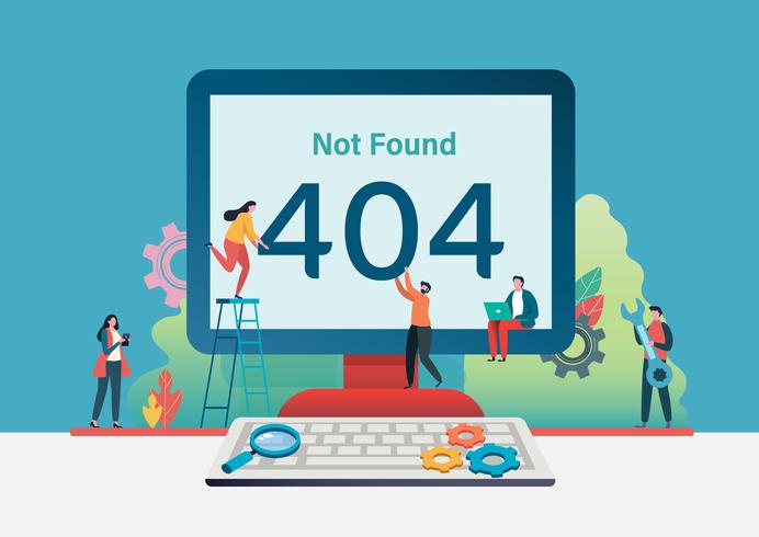 Página de error 404 no encontrada. Fondo de ilustración vectorial vector