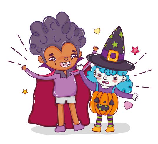 Halloween y dibujos animados infantiles vector