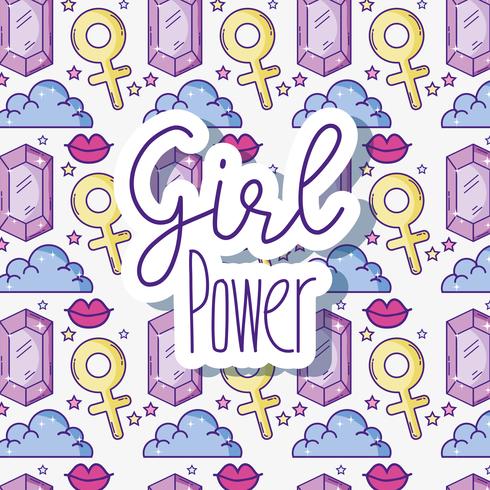 Woman power pattern background vector