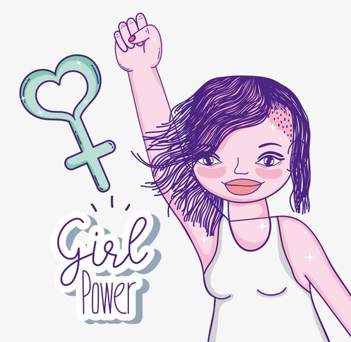 Girl power cartoons vector