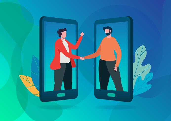 Refer a friend. Online communication. vector illustration. 