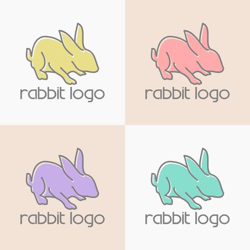 rabbit logo design vector