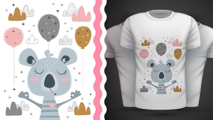 Cute coala - for print t-shirt vector