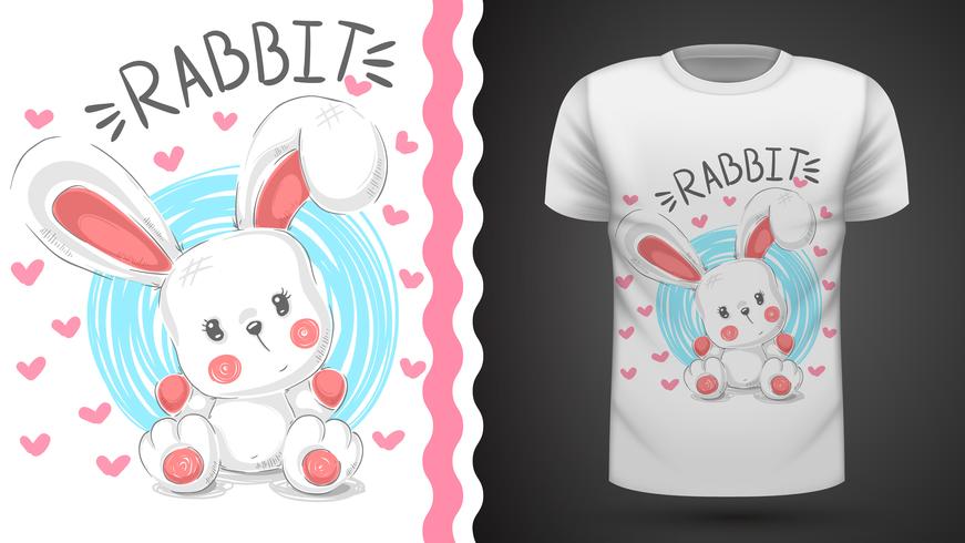 Teddy rabbit, bunny - idea para camiseta estampada vector