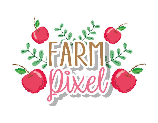 Farm pixel cartoons vector