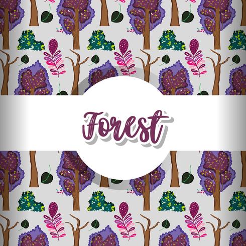 Forest pattern background vector