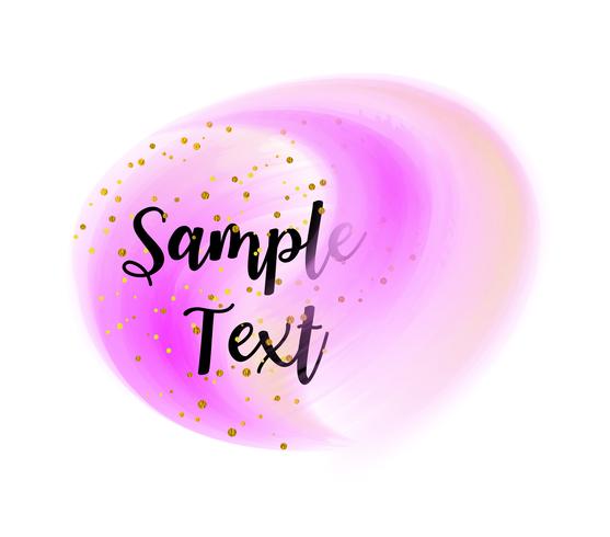 The color splashing in the paper. Watercolor brush strokes with gold glitter isolated on white. Creative illustration. Artistic color palette. Fashion background.  vector