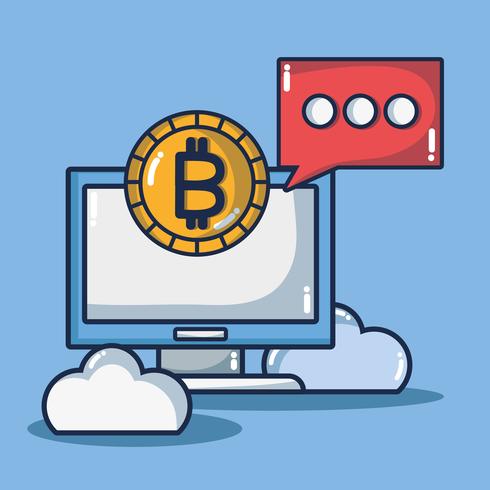 tecnología de seguridad de dinero digital de bitcoin vector