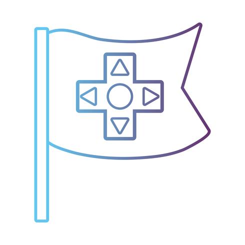 line flag with buttons controller technology vector