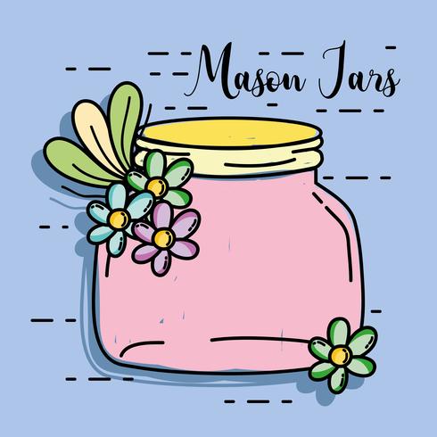 jar mason rustic style preserve vector