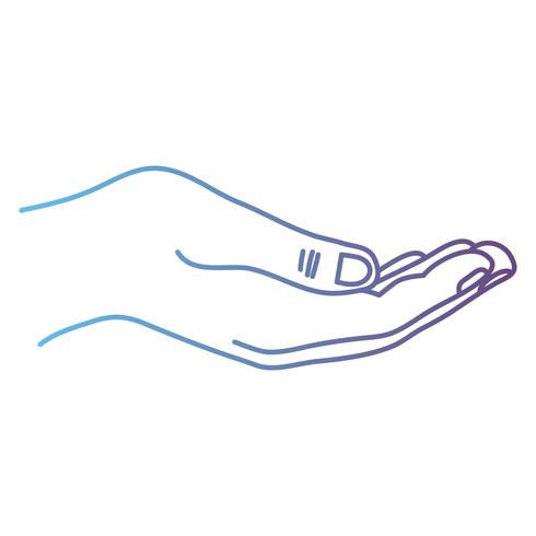 line person hand with finger and figures vector