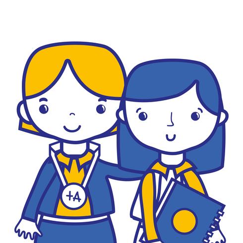 teacher with student to class education lesson vector