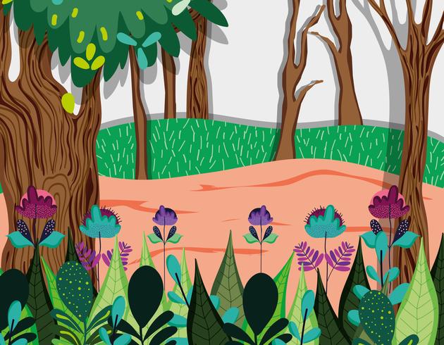 Hermoso paisaje del bosque vector