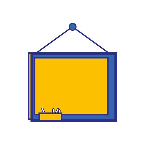school blackboard with wood frame design vector
