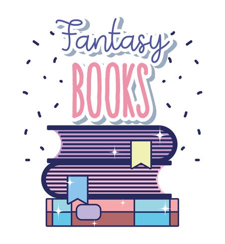 Libros de fantasía y magia. vector