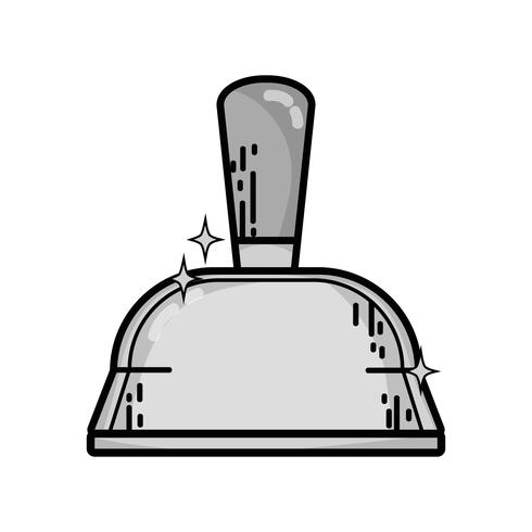 grayscale dustpan domestic equipment to clean home vector