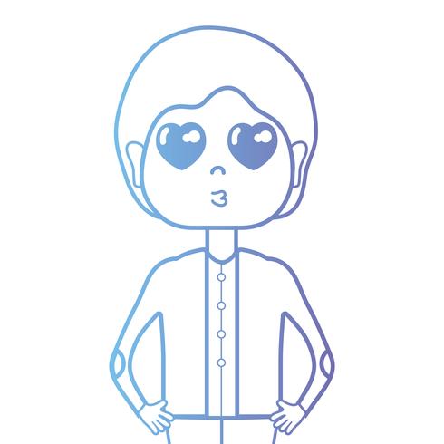 line man with hairstyle and t-shirt vector