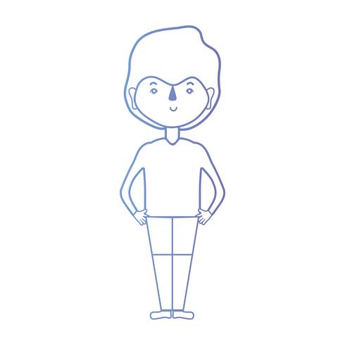 line man with hairstyle and clothes design vector