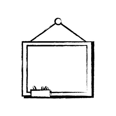 figure school blackboard with wood frame design vector