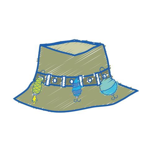 fishing peasant hat object, to warker vector