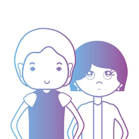 line couple togeter with hairstyle design vector
