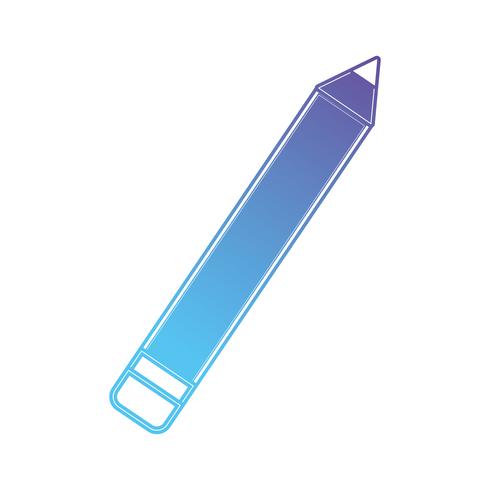 line pencil object icon to study vector
