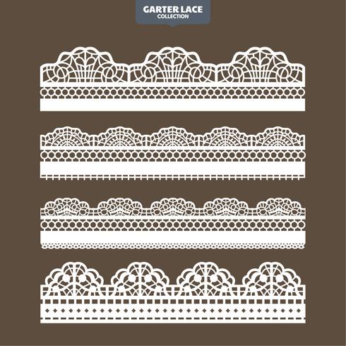 Set Garter Lace Ornament for Embroidery Cutting Paper and Laser Cut vector