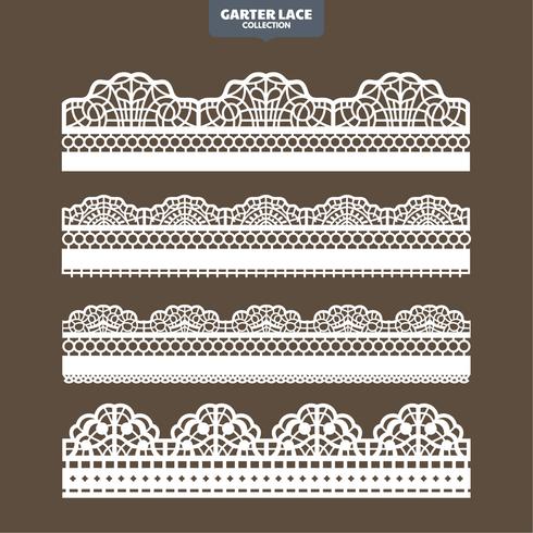 Set Garter Lace Ornament for Embroidery Cutting Paper and Laser Cut vector