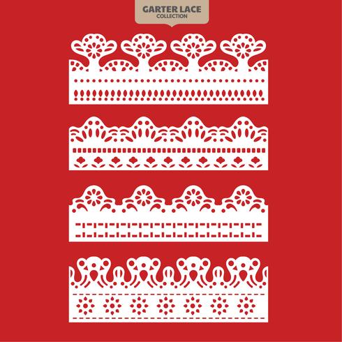 Set Garter Lace Ornament for Embroidery Cutting Paper and Laser Cut vector