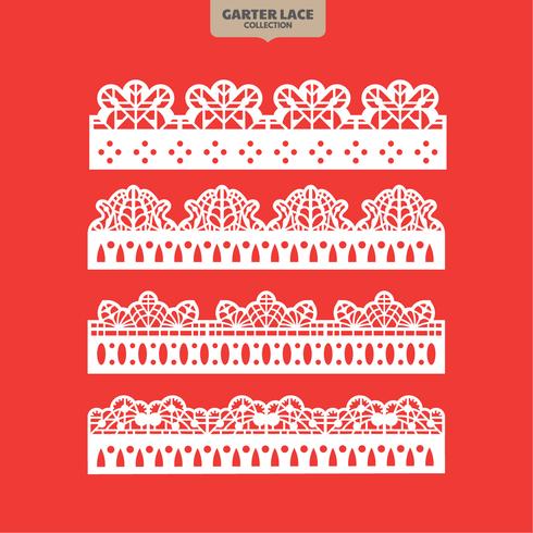 Set Garter Lace Ornament for Embroidery Cutting Paper and Laser Cut vector