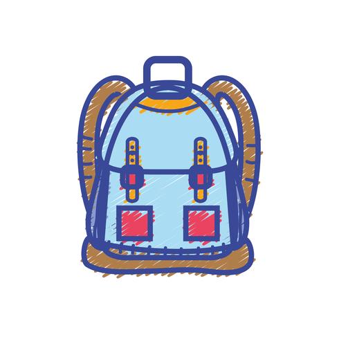 backpack object with pockets and closures design vector