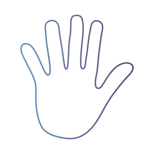 line person hand with finger and figures vector